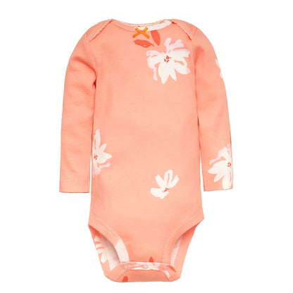 3-5 Pack Soft Cotton Long Sleeve Bodysuits Set
