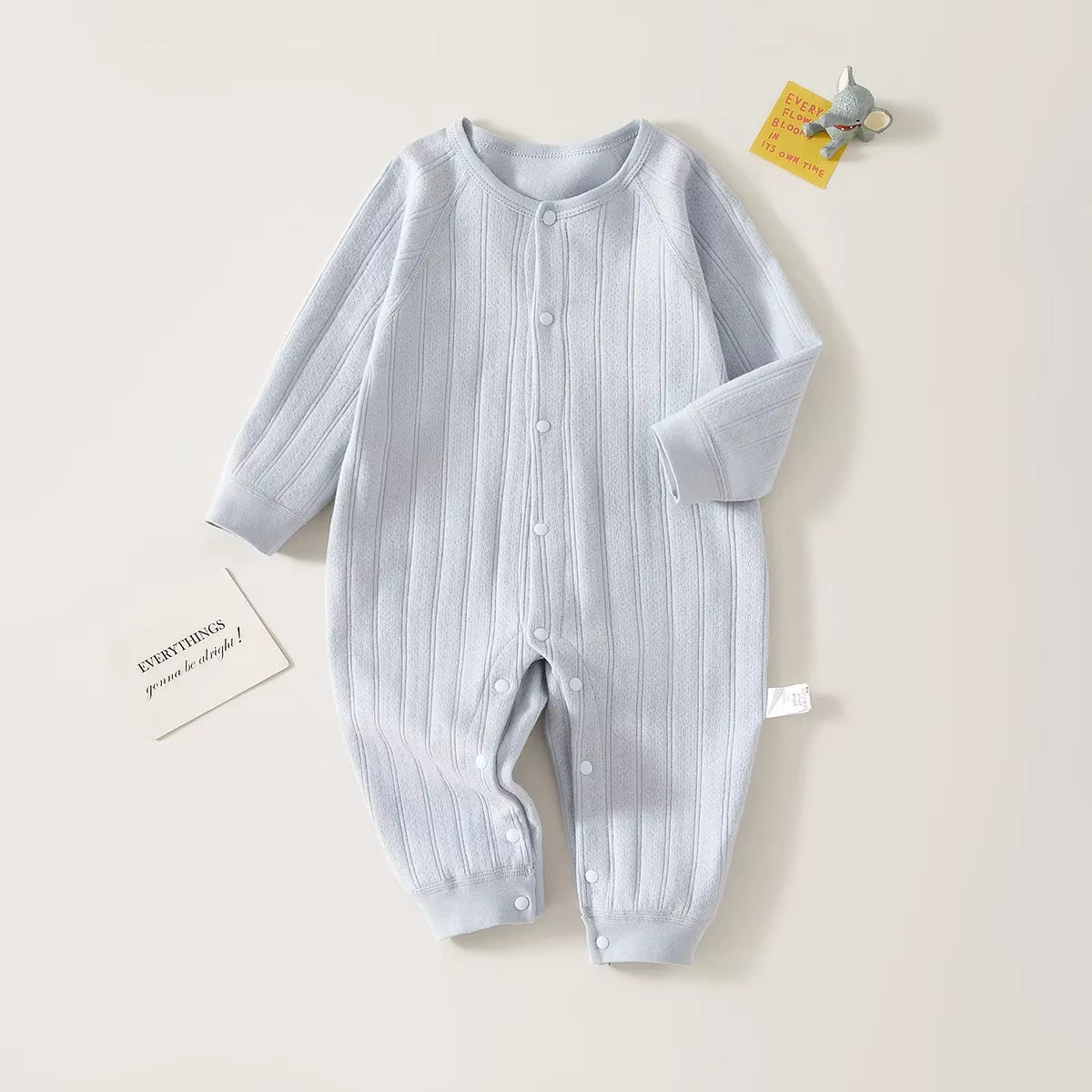 Baby Onesie Spring and Autumn Thickened Cotton Class a Long Sleeve Pajamas Cotton Baby Clothes Four Seasons Out Climbing Clothes
