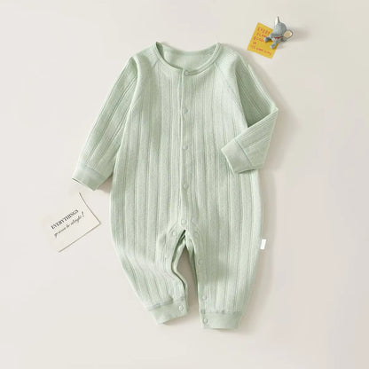 Baby Onesie Spring and Autumn Thickened Cotton Class a Long Sleeve Pajamas Cotton Baby Clothes Four Seasons Out Climbing Clothes