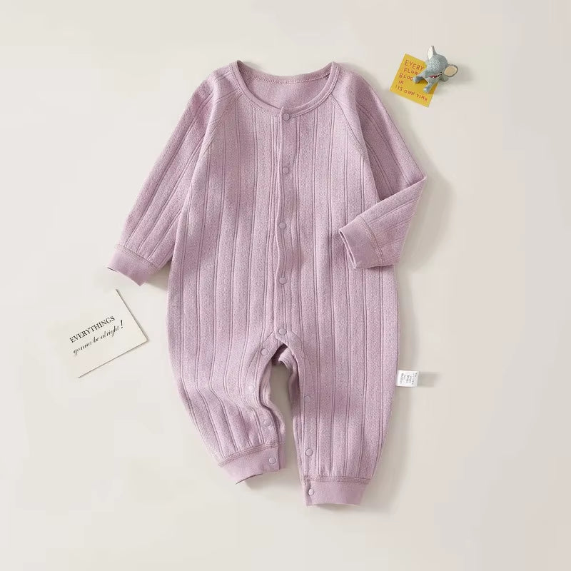 Baby Onesie Spring and Autumn Thickened Cotton Class a Long Sleeve Pajamas Cotton Baby Clothes Four Seasons Out Climbing Clothes