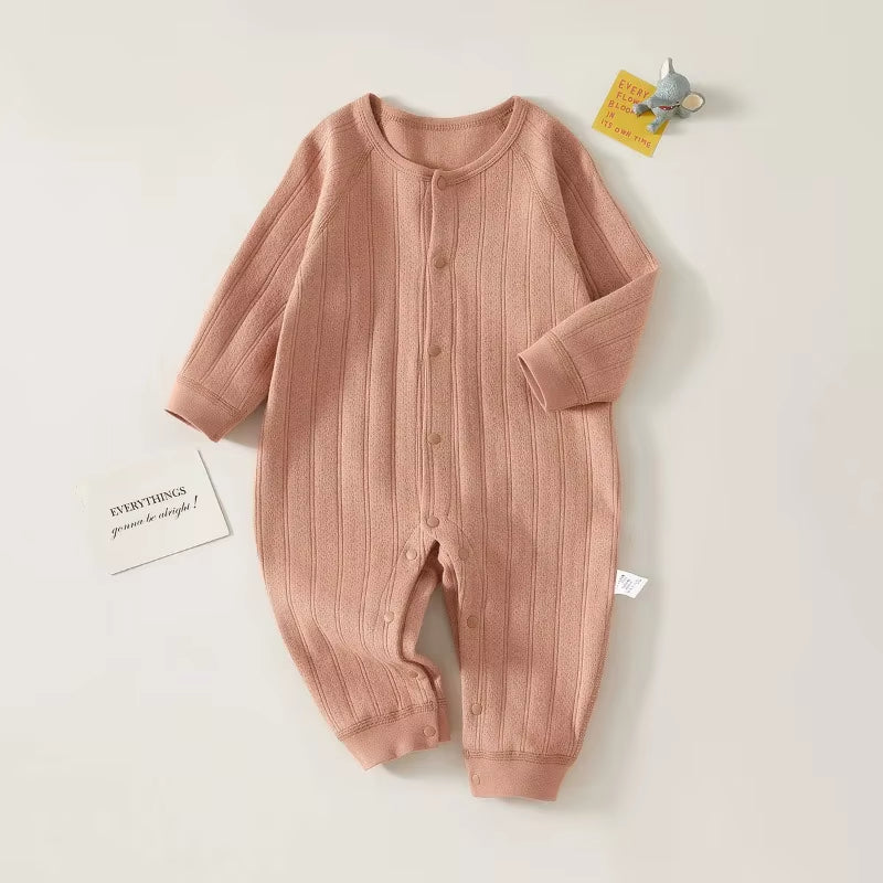 Baby Onesie Spring and Autumn Thickened Cotton Class a Long Sleeve Pajamas Cotton Baby Clothes Four Seasons Out Climbing Clothes
