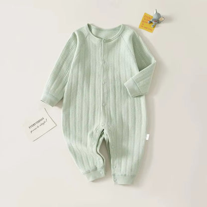 Baby Onesie Spring and Autumn Thickened Cotton Class a Long Sleeve Pajamas Cotton Baby Clothes Four Seasons Out Climbing Clothes